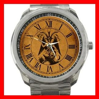 Baphomet Pagan Deity Knights Silvertone Sports Metal Watch 089