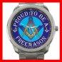 FREEMASONRY MASON MASONIC PRIDE Silvertone Sports Metal Watch 102