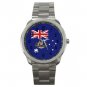 Australia Flag Nation Patriotic Silvertone Sports Metal Watch 111