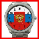Russian Flag Russia Nation Patriotic Silvertone Sports Metal Watch 117