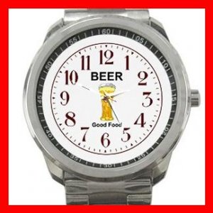 Funny Beer Drink Alcohol Liquor Silvertone Sports Metal Watch 121