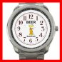 Funny Beer Drink Alcohol Liquor Silvertone Sports Metal Watch 121