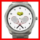 Tennis Racques Crossed Game Silvertone Sports Metal Watch 122