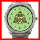 Celtic Trinity Knot Mythical Symbol Silvertone Sports Metal Watch 123