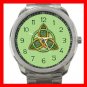 Celtic Trinity Knot Mythical Symbol Silvertone Sports Metal Watch 123