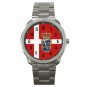 Danish Flag Nation Patriotic Silvertone Sports Metal Watch 124
