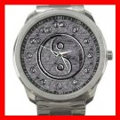 Silver Ying Yang Symbol Silvertone Sports Metal Watch 131