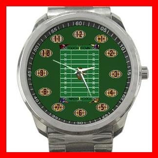 US Football Sports Game Silvertone Sports Metal Watch 133