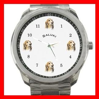 Saluki Dog Pet Puppy Animals Silvertone Sports Metal Watch 138