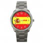 Spain Flag Nation Patriotic Silvertone Sports Metal Watch 142