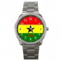 Ghana Flag Nation Patriotic Silvertone Sports Metal Watch 144