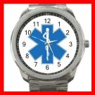 Paramedic Caduceus Rescue Care Silvertone Sports Metal Watch 150
