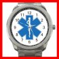 Paramedic Caduceus Rescue Care Silvertone Sports Metal Watch 150
