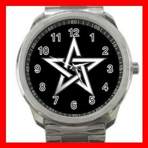 Wicca Pentagram Pentacle Star Witch Silvertone Sports Metal Watch 160