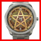 Wicca Pentagram Pentacle Star Silvertone Sports Metal Watch 161