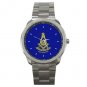 Blue Masonic Past Master Silvertone Sports Metal Watch 163