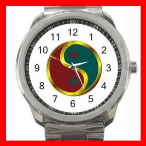 Knights Templar Masonic Prosperity Silvertone Sports Metal Watch 164