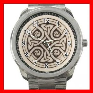 CELTIC CROSS Irish Cross Silvertone Sports Metal Watch 166