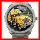 YELLOW PETERBILT TRUCK Silvertone Sports Metal Watch 171