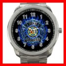 Blue Fire Fighter FireFighter Silvertone Sports Metal Watch 173