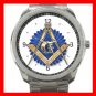 MASON FREEMASON MASONIC FREEMASONRY Silvertone Sports Metal Watch 176