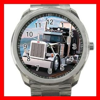 BLACK PETERBILT TRUCK Silvertone Sports Metal Watch 189
