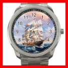 Tall Ships On the Sea Silvertone Sports Metal Watch 196