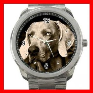WEIMARANER GREY GHOST DOG PET Silvertone Sports Metal Watch 197
