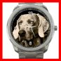 WEIMARANER GREY GHOST DOG PET Silvertone Sports Metal Watch 197