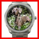 WEIMARANER GREY GHOST DOG PET Silvertone Sports Metal Watch 198