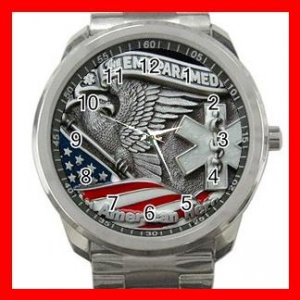EMT PARAMEDIC AN AMERICAN HERO Silvertone Sports Metal Watch 203