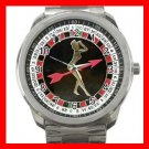 Lady Roulette Casino Game Fun Silvertone Sports Metal Watch 206