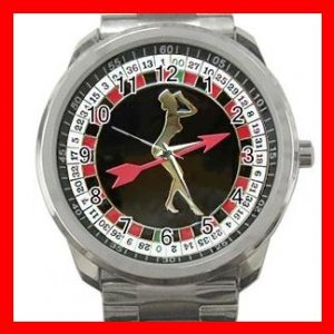 Lady Roulette Casino Game Fun Silvertone Sports Metal Watch 206