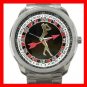 Lady Roulette Casino Game Fun Silvertone Sports Metal Watch 206