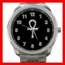 Egypt Pharaoh Ankh Life Eternal Silvertone Sports Metal Watch 215
