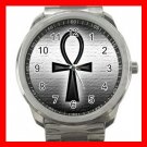 Egypt Pharaoh Ankh Life Eternal Silvertone Sports Metal Watch 216