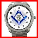 BLUE FREEMASONRY MASON Silvertone Sports Metal Watch 218