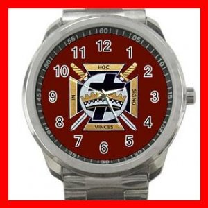 Knights Templar Masonic Silvertone Sports Metal Watch 165