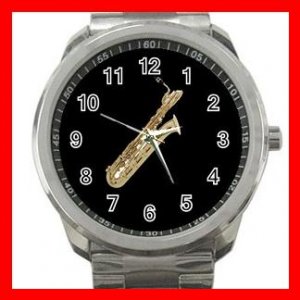 Baritone Sax Saxophone Music Silvertone Sports Metal Watch 232