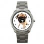 Cute Pug Puppy Pet Dog Silvertone Sports Metal Watch 241