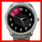 Kiss Me Love Hearts Silvertone Sports Metal Watch 245