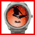 Skate Skateboard Game Fun Silvertone Sports Metal Watch 255