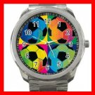 Soccer Balls Game Fun Silvertone Sports Metal Watch 258