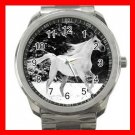 White Horse Running on Snow Silvertone Sports Metal Watch 259