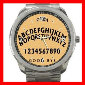 OUIJA BOARD Wooden Fun Silvertone Sports Metal Watch 262