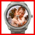 Angels First Kiss Love Silvertone Sports Metal Watch 267