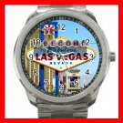 Welcome Las Vegas Silvertone Sports Metal Watch 269