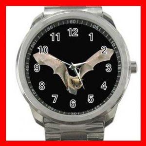 Bat Flying In Dark Bird Silvertone Sports Metal Watch 275