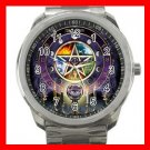 Wicca Pentagram Pentacle Silvertone Sports Metal Watch 281