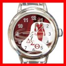 Delta Sigma Theta Round Italian Charm Wrist Watch 645